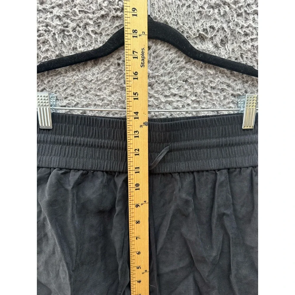 NWT Nordstrom Open‎ Edit Flowy Drawstring Satin Shorts Black Womens Size S - Picture 5 of 9